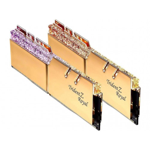 G.Skill Trident Z Royal RGB LED 16GB (2x8GB) 3600MHz RAM DDR4 C18 Dual Channel Memory Kit - Gold