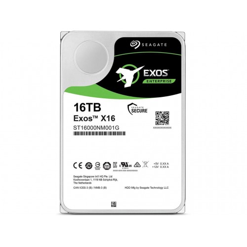 Seagate Exos 16TB Enterprise HDD X16 SATA 6Gb/s 7200 RPM 256MB Cache 3.5" Internal