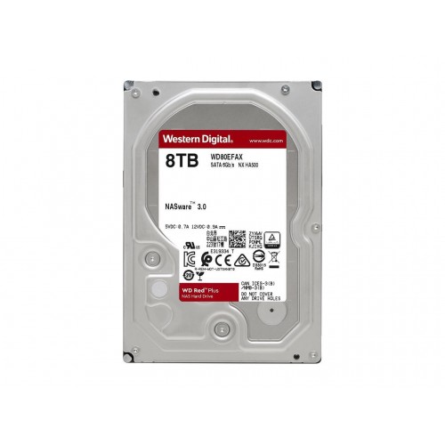 WD Red Plus 8TB NAS Hard Disk Drive - 5400 RPM, SATA 6Gb/s, 256MB Cache, 3.5 Inch